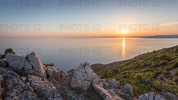 Mediterranean coast on the Adriatic Sea with boat and water