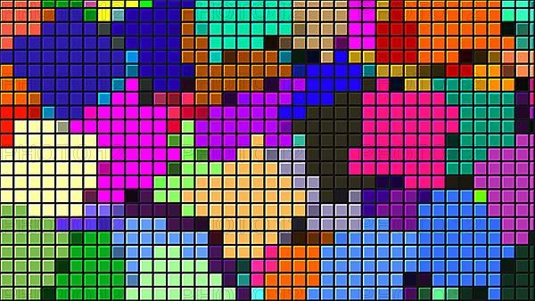 Beautiful bright mosaic with square particles
