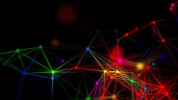 Abstract connection dots. Technology background. Network concept. 3d rendering