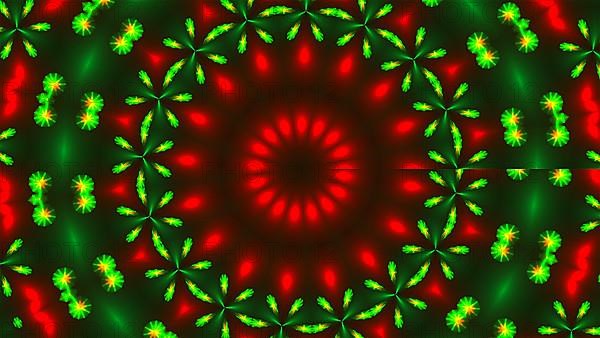 Beautiful kaleidoscope with neon flowers