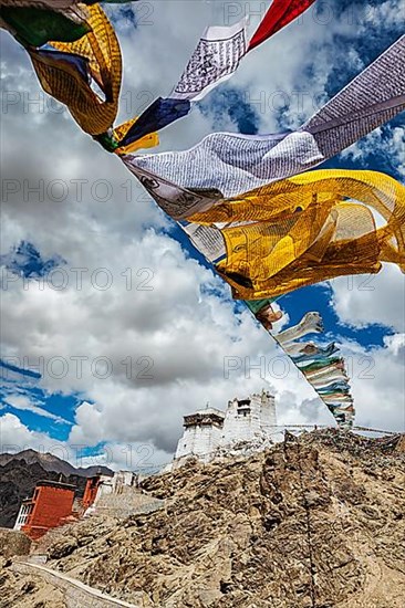 Leh Tsemo fort and gompa and lungta