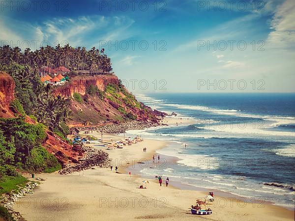 Vintage retro effect filtered hipster style image of one of India finest beaches