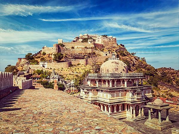 Vintage retro effect filtered hipster style image of Kumbhalgarh fort. Rajasthan