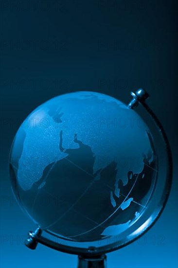 Crystal glass globe blue tinted