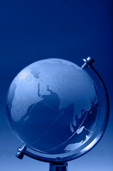 Crystal glass globe blue tinted