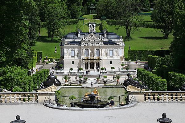 Royal Villa Linderhof Castle in the municipality of Ettal