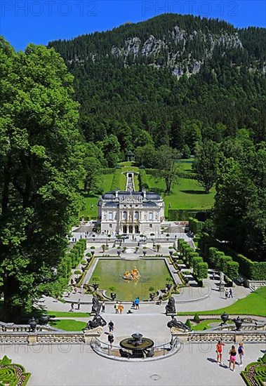 Royal Villa Linderhof Castle in the municipality of Ettal