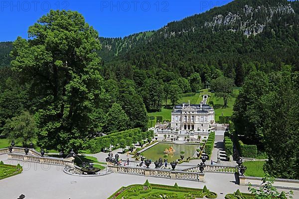 Royal Villa Linderhof Castle in the municipality of Ettal