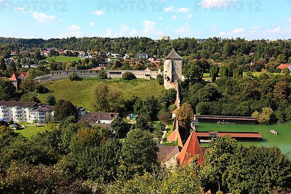 View from the castle towards the Woehrsee lake