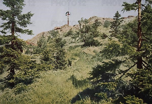 Crucifix on the summit of Mount Rachel in the Bavarian Forest