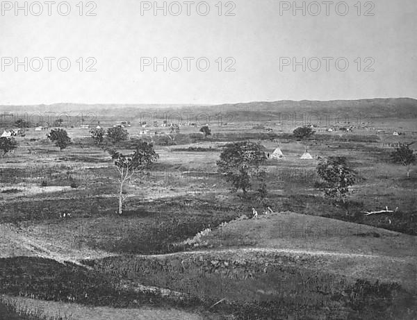 Indian village at the Cheyenne River in Dakota Territory