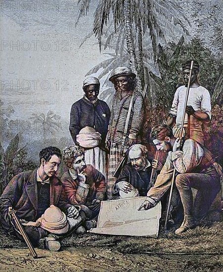 Henry Stanley and members of the Portuguese Society in San Paolo de Lando