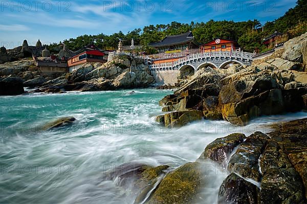 Haedong Yonggungsa Temple on sea shore. Busan