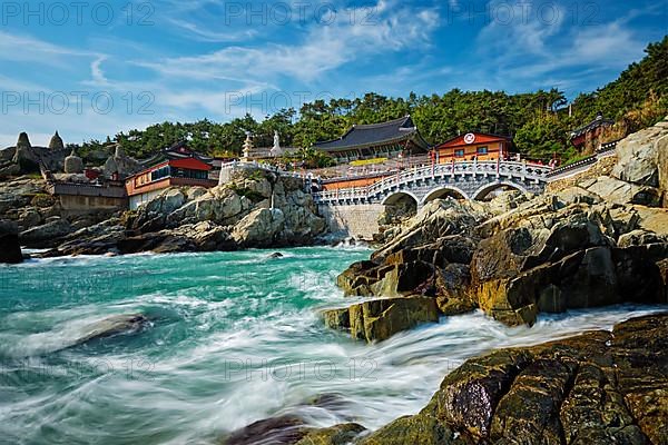 Haedong Yonggungsa Temple on sea shore. Busan