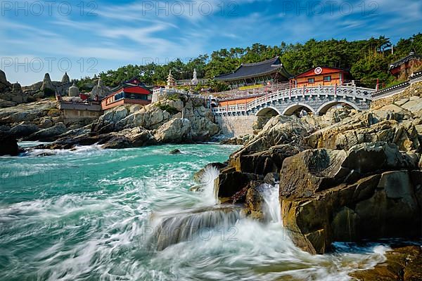 Haedong Yonggungsa Temple on sea shore. Busan