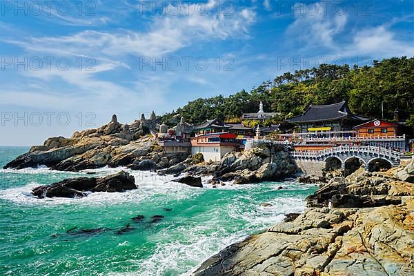 Haedong Yonggungsa Temple on sea shore. Busan