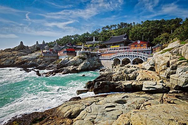 Haedong Yonggungsa Temple on sea shore. Busan