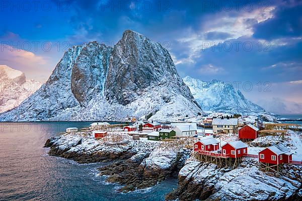 Famous tourist attraction Hamnoy fishing village on Lofoten Islands