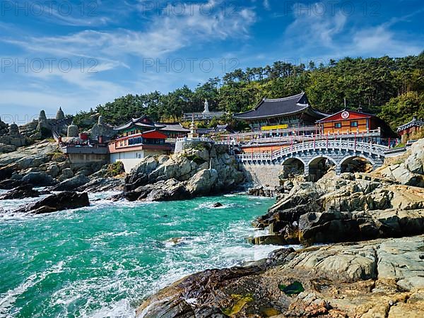 Haedong Yonggungsa Temple on sea shore. Busan