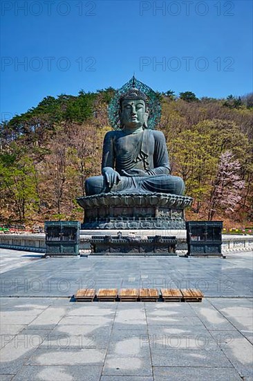 The Great Unification Buddha Tongil Daebul is a 14. 6-meter 108 ton Bronze Buddha statue in Seoraksan National Park