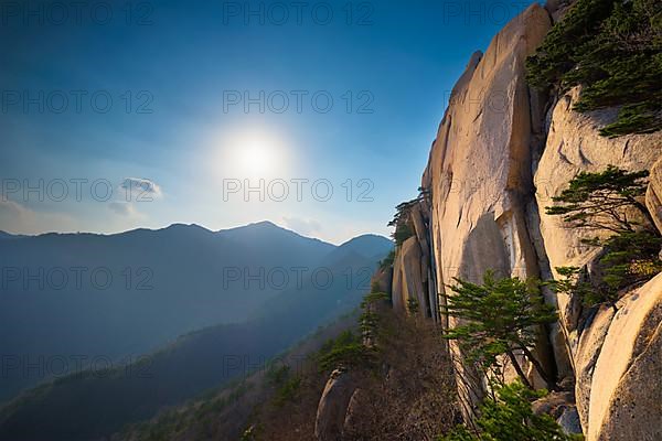 Ulsanbawi rock and pine trees in Seoraksan National Park