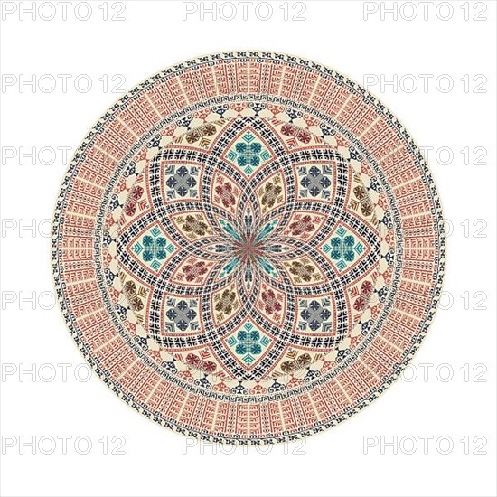 Circular pattern in traditional Palestinian style