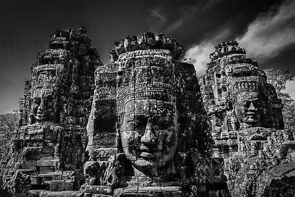 Ancient stone faces of Bayon temple