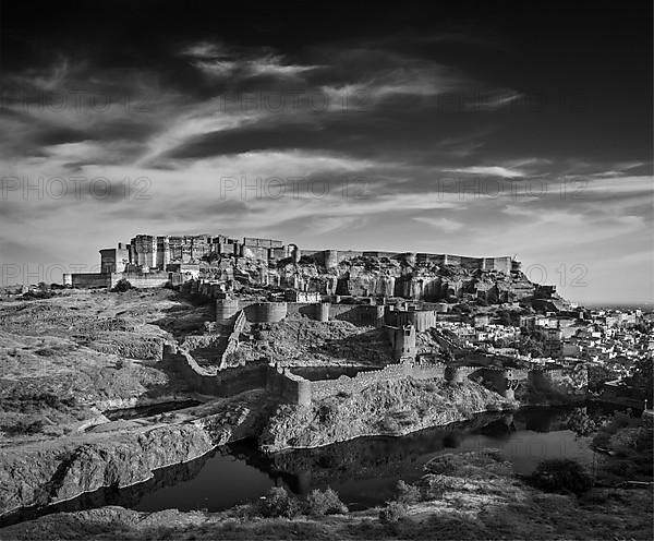 Mehrangarh Fort and Padamsar Talab and Ranisar Talab lakes