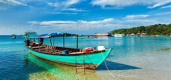 Panorama of boat in Sihanoukville