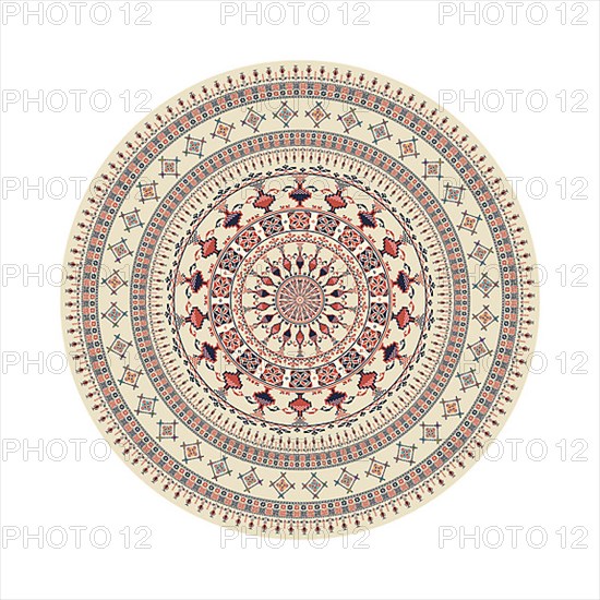 Circular pattern in traditional Palestinian style