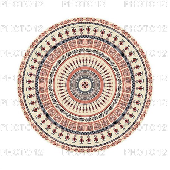 Circular pattern in traditional Palestinian style