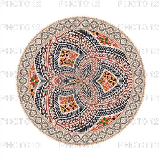 Circular pattern in traditional Palestinian style