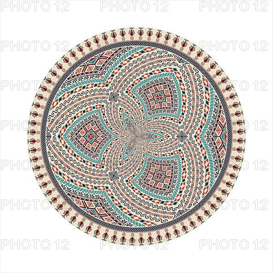 Circular pattern in traditional Palestinian style