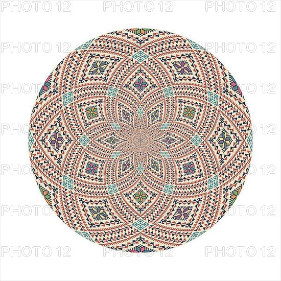 Circular pattern in traditional Palestinian style