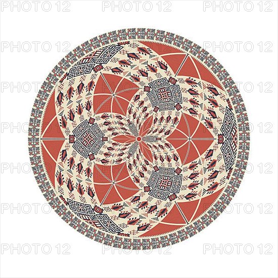 Circular pattern in traditional Palestinian style