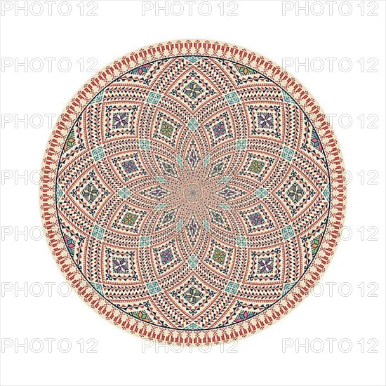 Circular pattern in traditional Palestinian style
