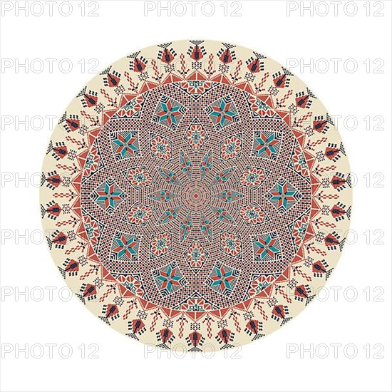 Circular pattern in traditional Palestinian style