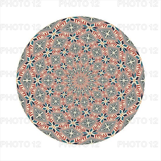 Circular pattern in traditional Palestinian style
