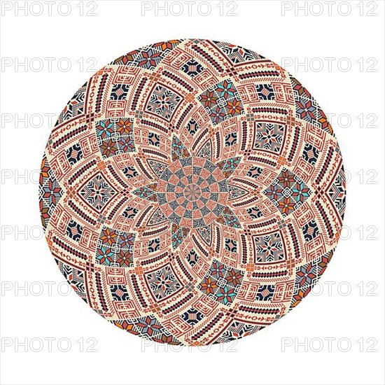 Circular pattern in traditional Palestinian style