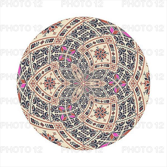 Circular pattern in traditional Palestinian style