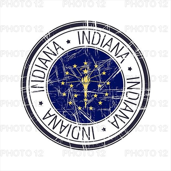 Great state of Indiana postal rubber stamp