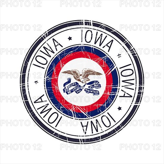 Great state of Iowa postal rubber stamp
