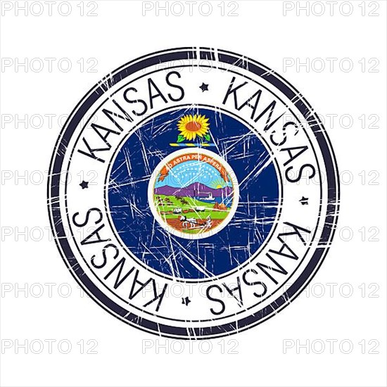 Great state of Kansas postal rubber stamp
