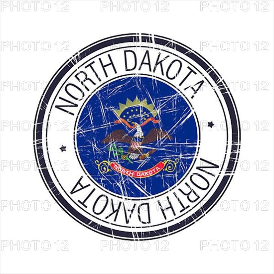 Great state of North Dakota postal rubber stamp
