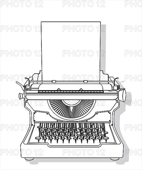 Outlined typewriter vector design