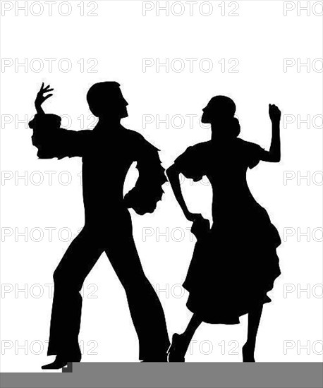 Rumba dancers silhouettes