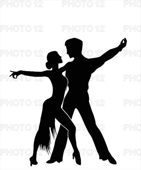 Salsa dancers silhouettes