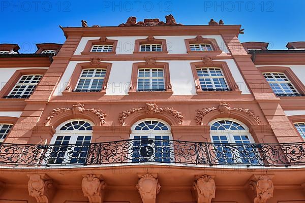 Part of facade of baroque palace called 'Schloss Biebrich'