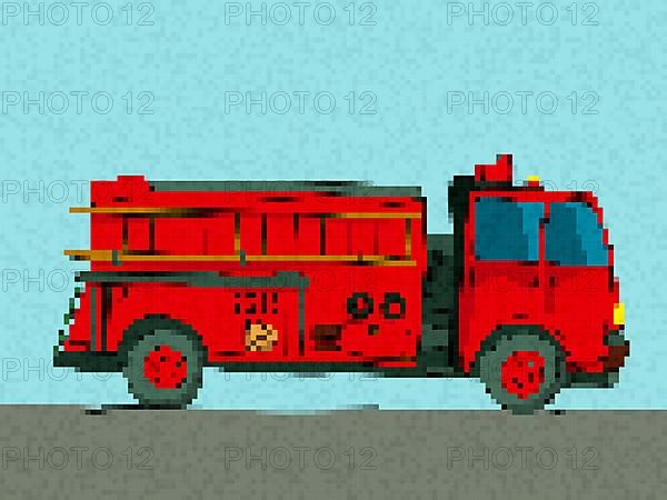Pixel art fire truck