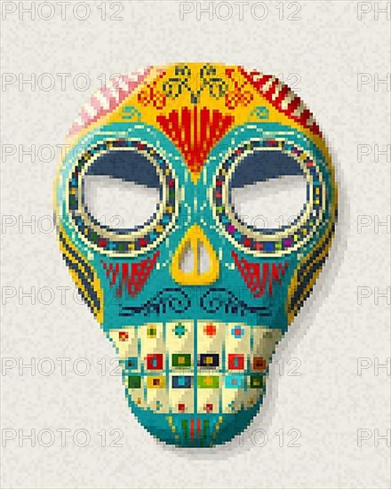 Pixel art sugar skull